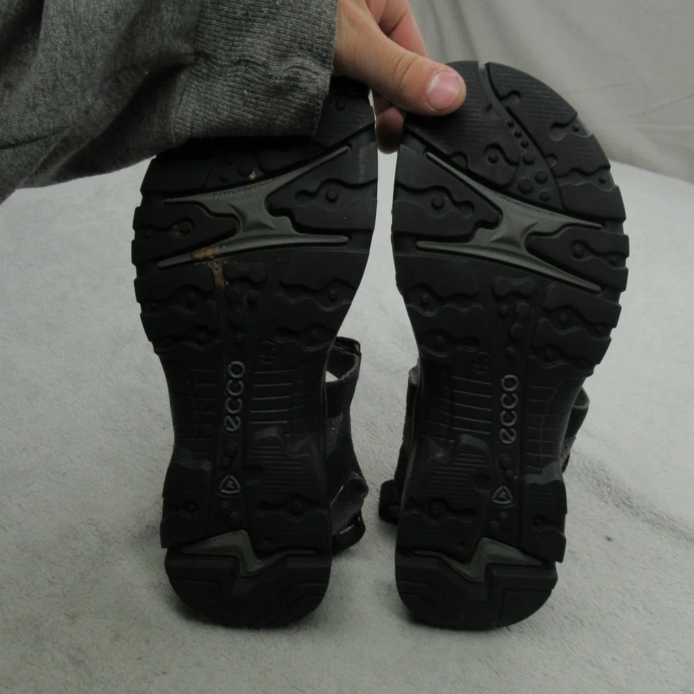 ECCO Mens 7 Yucatan Sandals Black Leather Adjustable Strap‎ Hiking Outdoor EU40